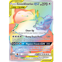 Eevee & Snorlax GX 191/181 SM Team Up Holo Hyper Rare Full Art Pokemon Card NEAR MINT TCG