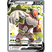 Rillaboom V SV105/SV122 SWSH Shining Fates Holo Full Art Shiny Rare Pokemon Card NEAR MINT TCG