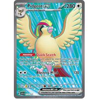 Pidgeot ex 217/197 Scarlet and Violet Obsidian Flames Full Art Holo Secret Rare Pokemon Card NEAR MINT TCG