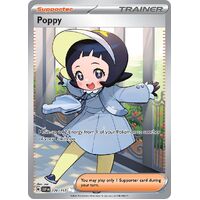 Poppy 220/197 Scarlet and Violet Obsidian Flames Full Art Holo Secret Rare Pokemon Card NEAR MINT TCG