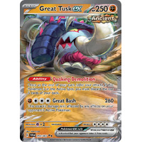 Great Tusk ex 053/091 Scarlet and Violet Paldean Fates Holo Ultra Rare Pokemon Card NEAR MINT TCG