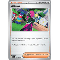 Atticus 077/091 Scarlet and Violet Paldean Fates Uncommon Supporter Pokemon Card NEAR MINT TCG