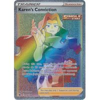 Karen's Conviction 216/198 SWSH Chilling Reign Full Art Holo Hyper Rainbow Rare Pokemon Card NEAR MINT TCG