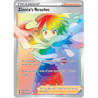 Zinnia's Resolve 225/203 SWSH Evolving Skies Full Art Holo Hyper Rainbow Rare Pokemon Card NEAR MINT TCG