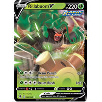 Rillaboom V 22/264 SWSH Fusion Strike Holo Ultra Rare Pokemon Card NEAR MINT TCG