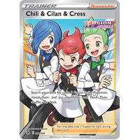 Chili & Cilan & Cress 258/264 SWSH Fusion Strike Full Art Holo Ultra Rare Pokemon Card NEAR MINT TCG