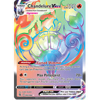 Chandelure VMAX 265/264 SWSH Fusion Strike Full Art Holo Hyper Rainbow Rare Pokemon Card NEAR MINT TCG