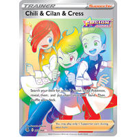 Chili & Cilan & Cress 273/264 SWSH Fusion Strike Full Art Holo Hyper Rainbow Rare Pokemon Card NEAR MINT TCG