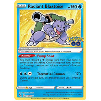 Radiant Blastoise 18/78 SWSH Pokemon Go Radiant Holo Rare Pokemon Card NEAR MINT TCG