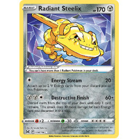 Radiant Steelix 124/196 SWSH Lost Origin Holo Rare Pokemon Card NEAR MINT TCG