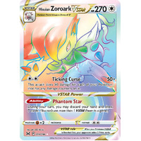 Hisuian Zoroark VSTAR 203/196 SWSH Lost Origin Holo Full Art Hyper Rainbow Rare Pokemon Card NEAR MINT TCG
