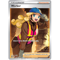Worker 195/195 SWSH Silver Tempest Holo Full Art Ultra Rare Pokemon Card NEAR MINT TCG