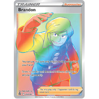 Brandon 203/195 SWSH Silver Tempest Holo Full Art Hyper Rainbow Rare Pokemon Card NEAR MINT TCG