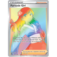 Furisode Girl 205/195 SWSH Silver Tempest Holo Full Art Hyper Rainbow Rare Pokemon Card NEAR MINT TCG