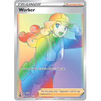 Worker 209/195 SWSH Silver Tempest Holo Full Art Hyper Rainbow Rare Pokemon Card NEAR MINT TCG