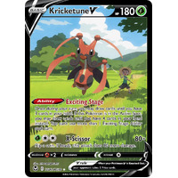 Kricketune V 12/30 SWSH Silver Tempest Trainer Gallery Full Art Holo Rare Pokemon Card NEAR MINT 