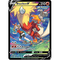 Blaziken V 14/30 SWSH Silver Tempest Trainer Gallery Full Art Holo Rare Pokemon Card NEAR MINT 