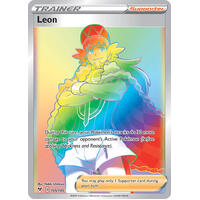 Leon 195/185 Vivid Voltage Rainbow Rare Pokemon Card NEAR MINT TCG
