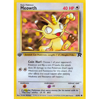 Meowth 62/82 Team Rocket 1st Edition Common Pokemon Card NEAR MINT TCG