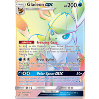 Glaceon GX 159/156 SM Ultra Prism Holo Hyper Rare Full Art Pokemon Card NEAR MINT TCG