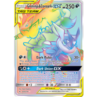 Greninja & Zoroark GX 222/214 SM Unbroken Bonds Holo Hyper Rainbow Rare Full Art Pokemon Card NEAR MINT TCG