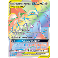 Lucario & Melmetal GX 224/214 SM Unbroken Bonds Holo Hyper Rainbow Rare Full Art Pokemon Card NEAR MINT TCG