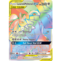 Lucario & Melmetal GX 224/214 SM Unbroken Bonds Holo Hyper Rainbow Rare Full Art Pokemon Card NEAR MINT TCG