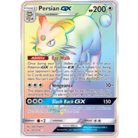Persian GX 227/214 SM Unbroken Bonds Holo Hyper Rainbow Rare Full Art Pokemon Card NEAR MINT TCG