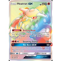 Heatran GX 238/236 SM Unified Minds Holo Full Art Secret Hyper Rainbow Rare Pokemon Card NEAR MINT TCG