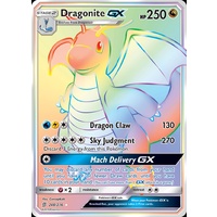 Dragonite GX 248/236 SM Unified Minds Holo Full Art Secret Hyper Rainbow Rare Pokemon Card NEAR MINT TCG