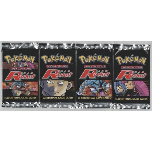 Pokemon WOTC 4x Team Rocket Booster Packs all Artworks STILL SEALED TCG