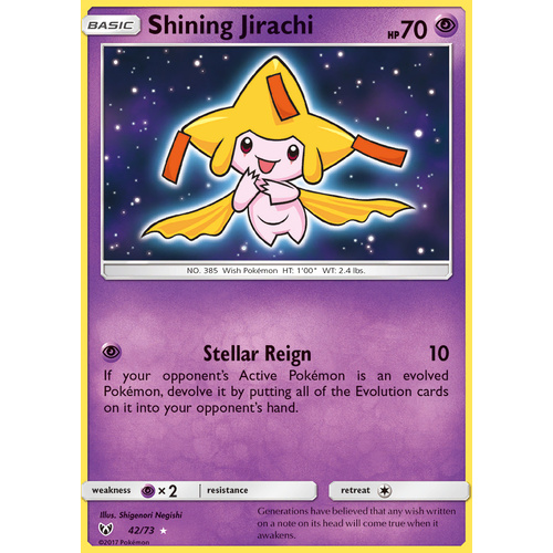 Shining Jirachi 42/73 SM Shining Legends Rare Holo Pokemon Card NEAR MINT TCG