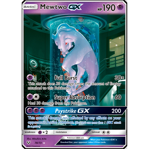 Mewtwo GX 78/73 SM Shining Legends Full Art Secret Rare Pokemon Card