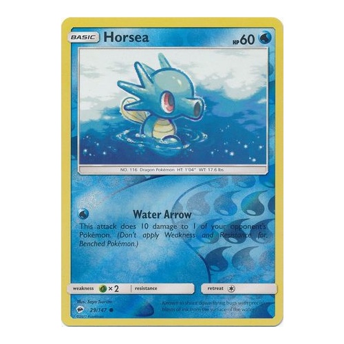 Reverse Foil - Common Horsea Burning Shadows 29//147