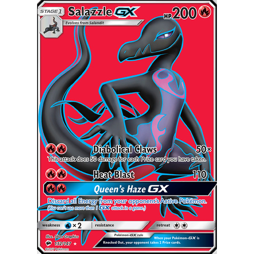 Salazzle GX 132/147 SM Burning Shadows Ultra Rare Full Art Holo Pokemon