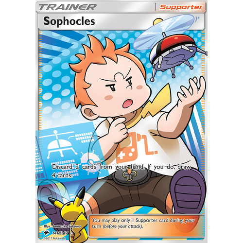 Sophocles 146/147 SM Burning Shadows Ultra Rare Full Art Holo Pokemon Card NEAR MINT TCG