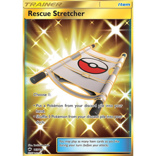 Rescue Stretcher 165/147 SM Burning Shadows Secret Rare Full Art Holo Pokemon Card NEAR MINT TCG