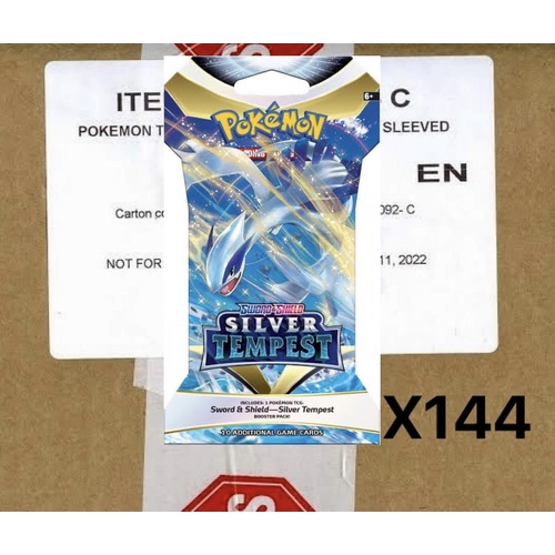 Pokemon SWSH SILVER TEMPEST Sealed Blister Case (144 PACKS) BRAND NEW AND SEALED TCG