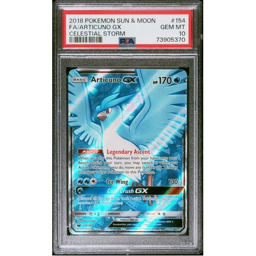 PSA 10 GEM MINT ARTICUNO GX CELESTIAL STORM 154
