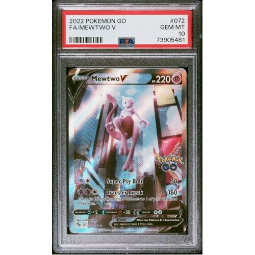 PSA 10 GEM MINT MEWTWO V POKÉMON GO 72