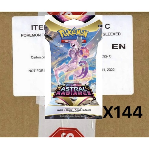 Pokemon SWSH ASTRAL RADIANCE Sealed Blister Case (144 PACKS) BRAND NEW AND SEALED TCG