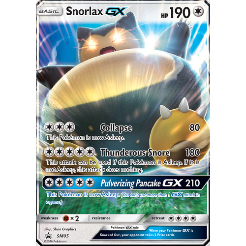Snorlax GX SM05 Black Star Promo Pokemon Card NEAR MINT TCG