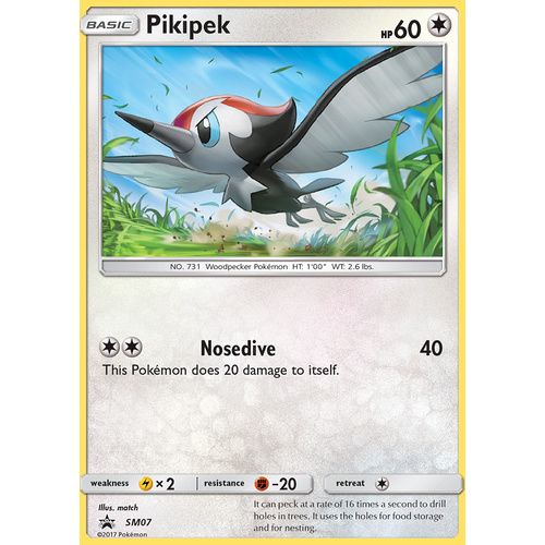 Pikipek SM07 Black Star Promo Pokemon Card NEAR MINT TCG