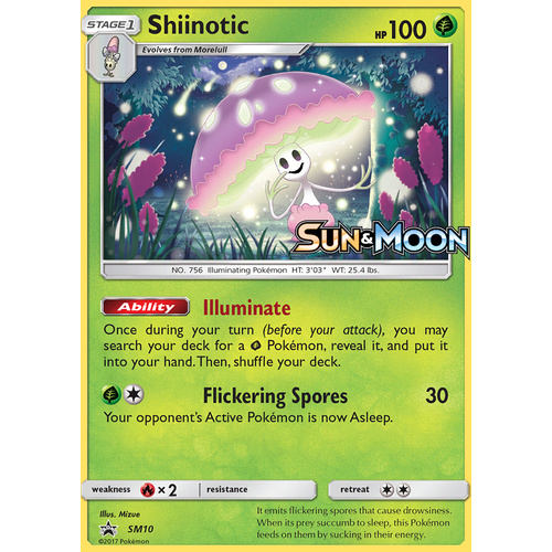 Shiinotic SM10 Black Star Promo Pokemon Card NEAR MINT TCG