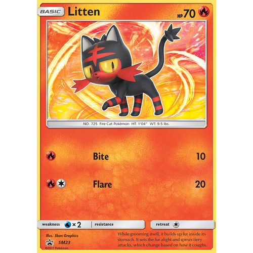 Litten SM23 Black Star Promo Pokemon Card NEAR MINT TCG