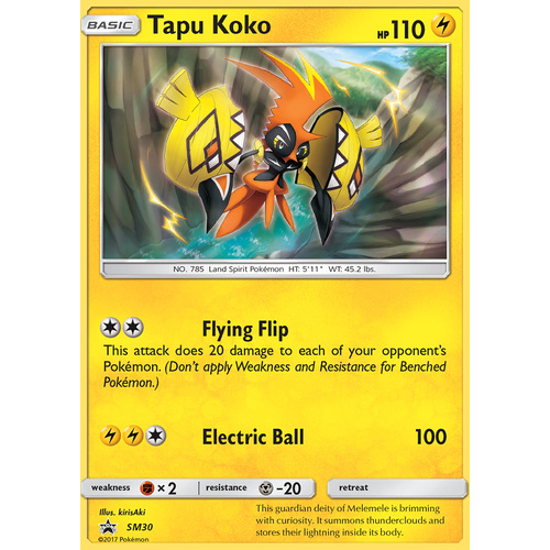 Tapu Koko SM30 Black Star Promo Pokemon Card NEAR MINT TCG