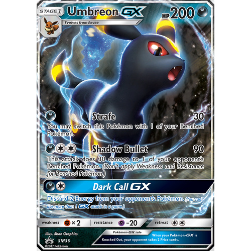 Umbreon GX SM36 Black Star Promo Pokemon Card NEAR MINT TCG
