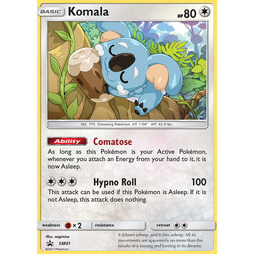 Komala SM41 Black Star Promo Pokemon Card NEAR MINT TCG