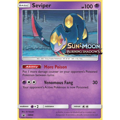Seviper SM46 Black Star Promo Pokemon Card NEAR MINT TCG