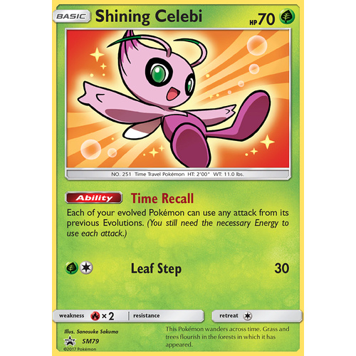 Shining Celebi SM79 Black Star Promo Pokemon Card NEAR MINT TCG